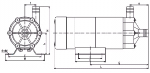 MP系列微型磁力驅(qū)動循環(huán)泵安裝尺寸圖 MP系列微型磁力驅(qū)動循環(huán)泵安裝尺寸圖