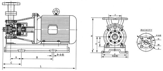 CW型旋渦磁力驅(qū)動泵安裝尺寸圖 CW型旋渦磁力驅(qū)動泵安裝尺寸圖